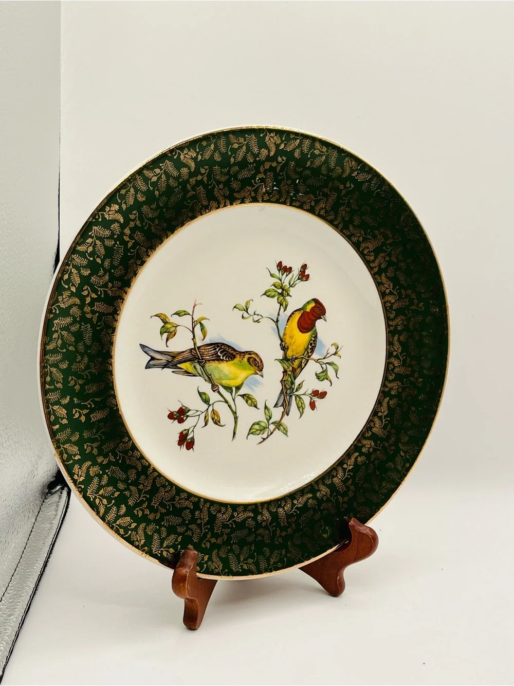vintage decorative bird Wood & Sons England Plate D 10 Inches